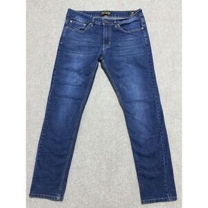 Ring of Fire Jeans Mens 32x30 Blue Slim Stretch Denim Straight Leg Classic Style